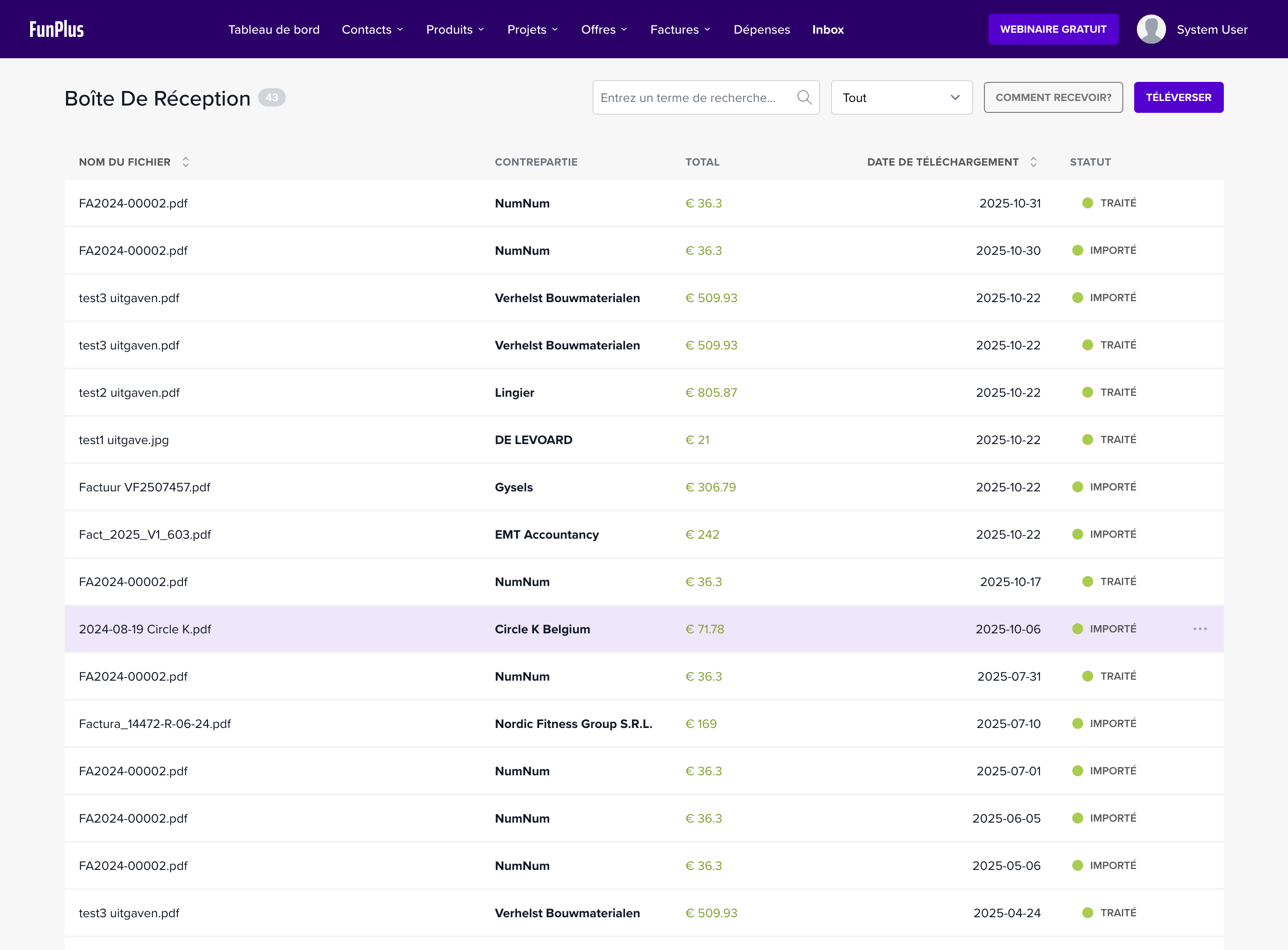 Aperçu de la Boîte de réception
