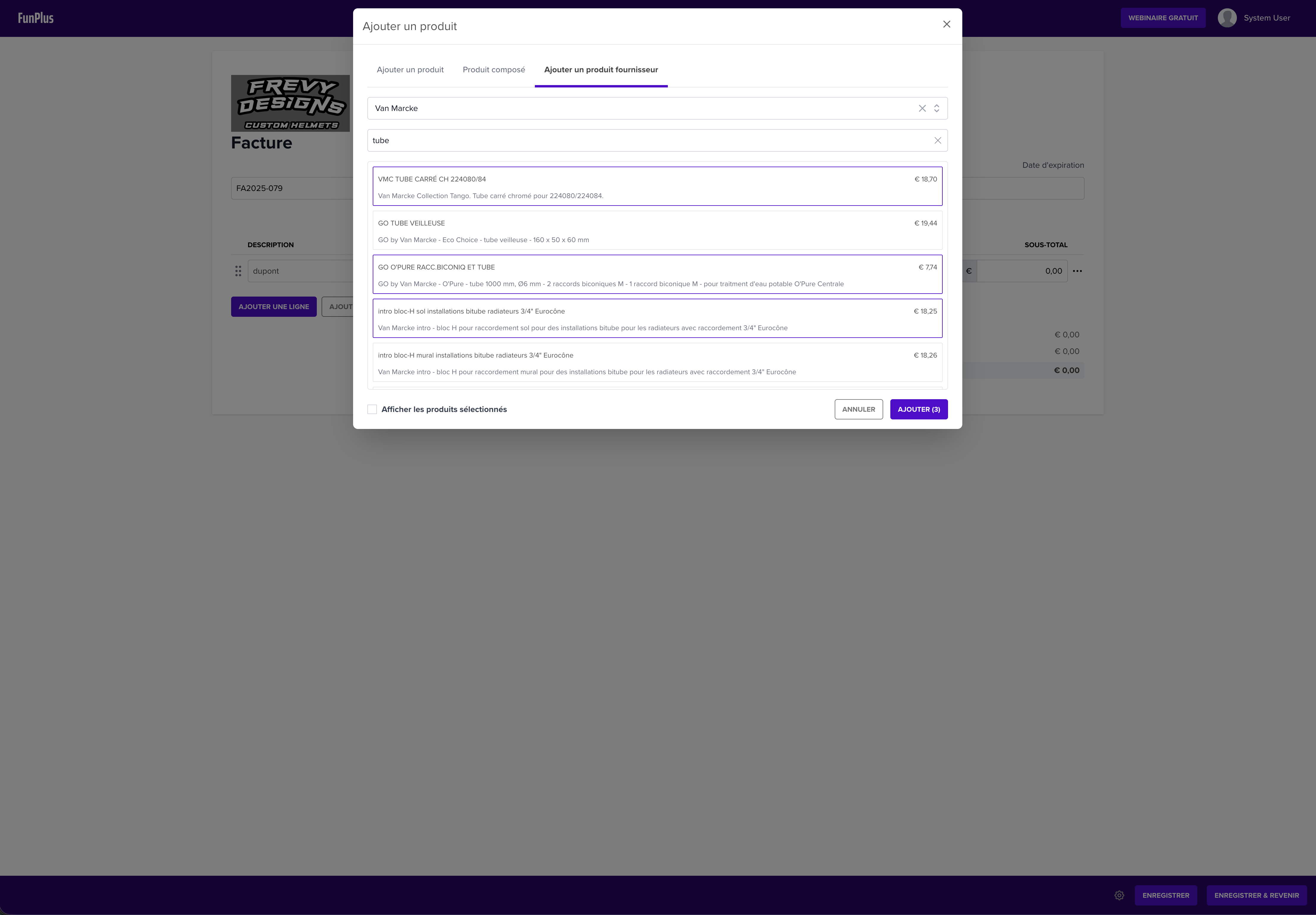 Ajouter un produit via le bouton