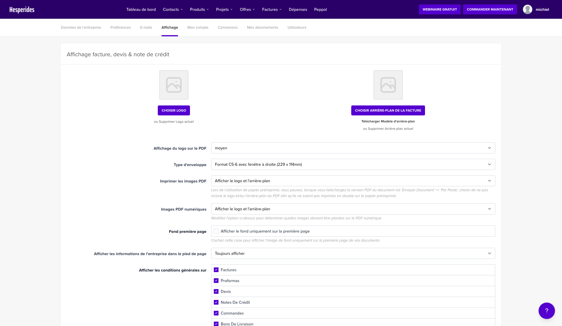 Configurer les paramètres de facturation