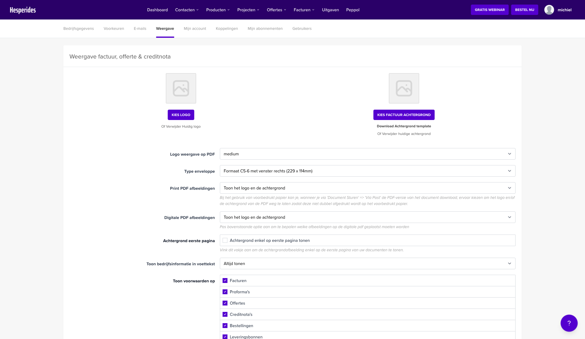 Factuurinstellingen configureren