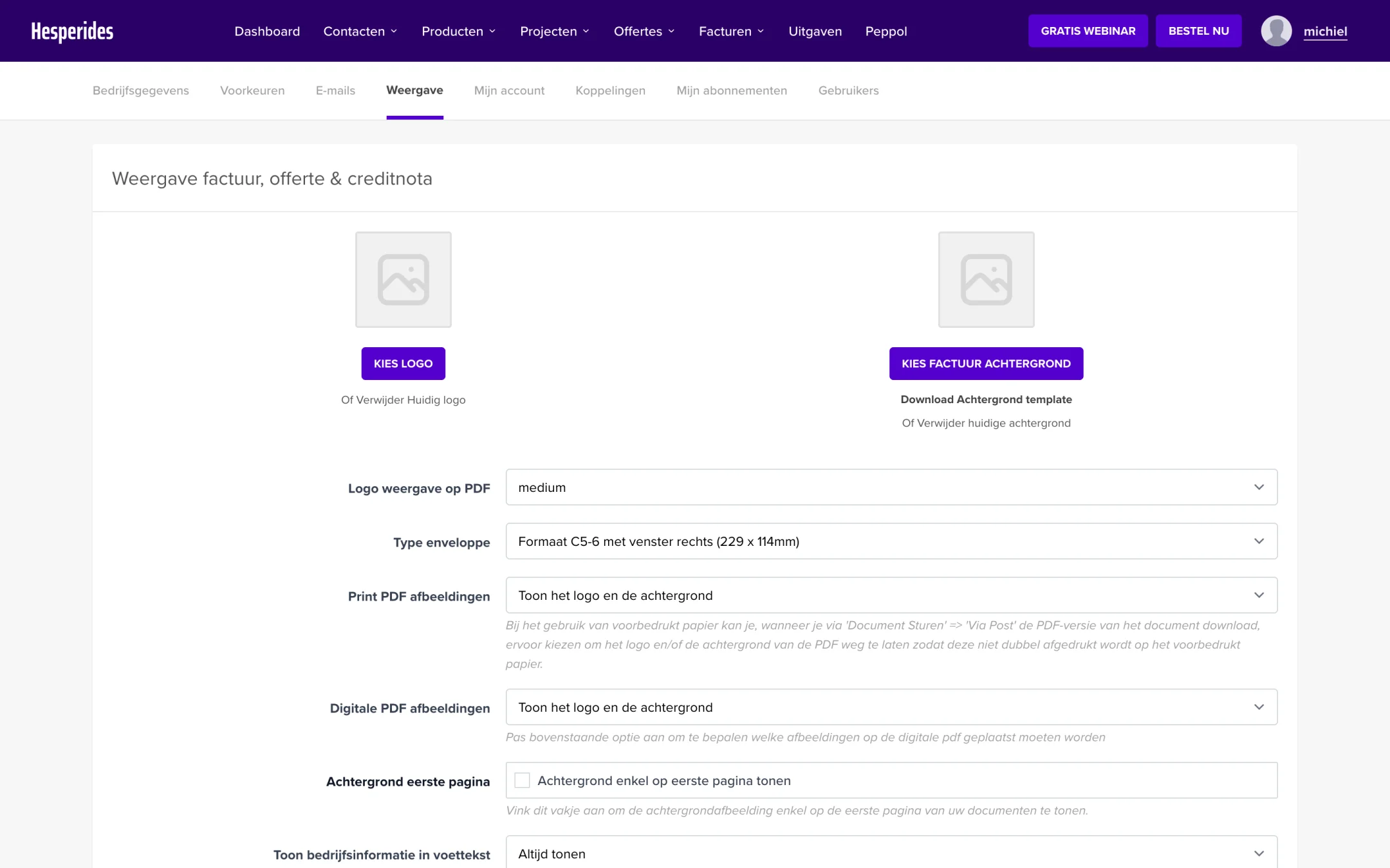 Factuurinstellingen configureren
